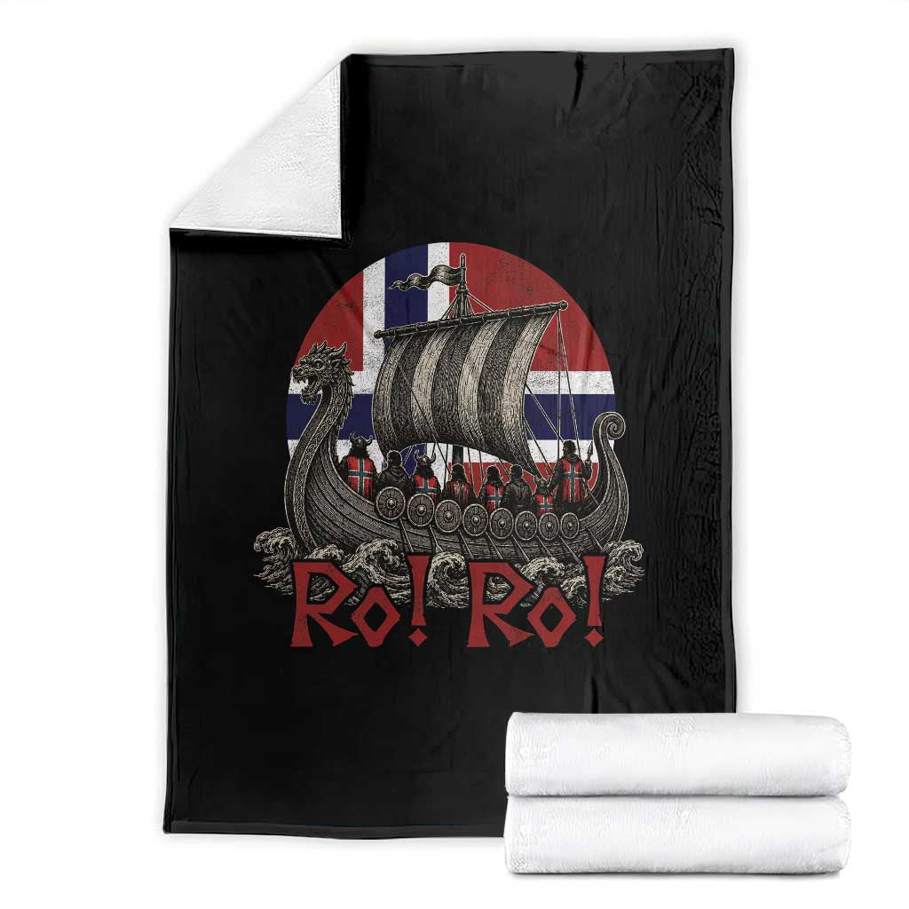 Ro Ro Norway Throw Blanket Norwegian Viking Row Longship Norge Football Fan TS11 Black Print Your Wear