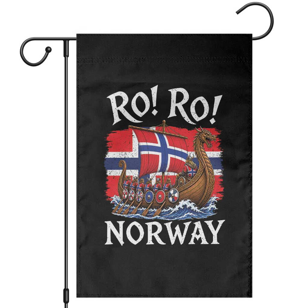 Ro Ro Norway Viking Row Garden Flag Norwegian Flag Longship for Norge Football Fan TS11 Black Print Your Wear