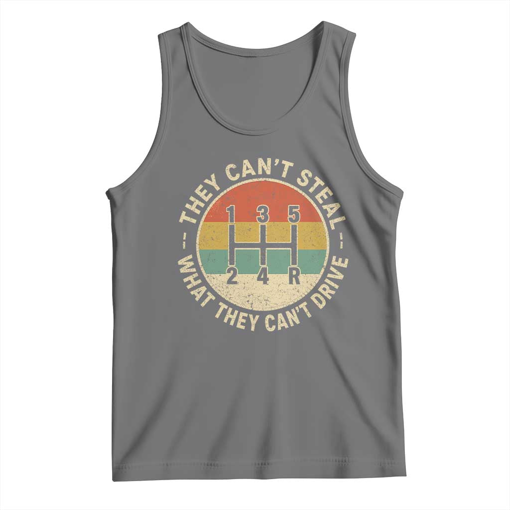 They Can't Steal What They Can't Drive Tank Top Funny Stick Shift Manual Car TS11 Black Heather Print Your Wear