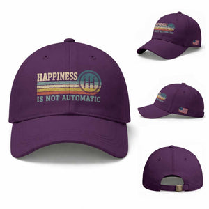 Happiness Is Not Automatic 5 Speed Manual Transmission Car Baseball Cap TS11 Baseball Cap Universal Fit Purple Print Your Wear