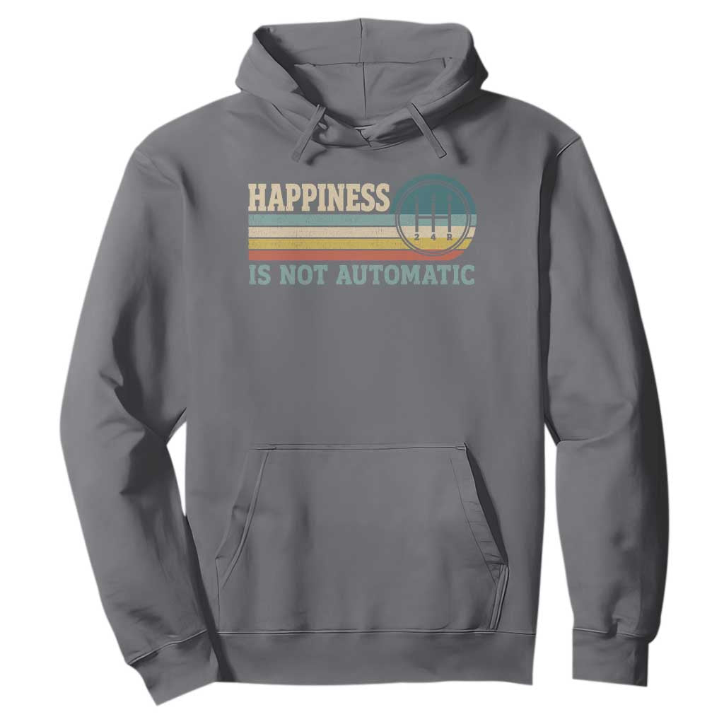 Happiness Is Not Automatic 5 Speed Manual Transmission Car Hoodie TS11 Charcoal Print Your Wear