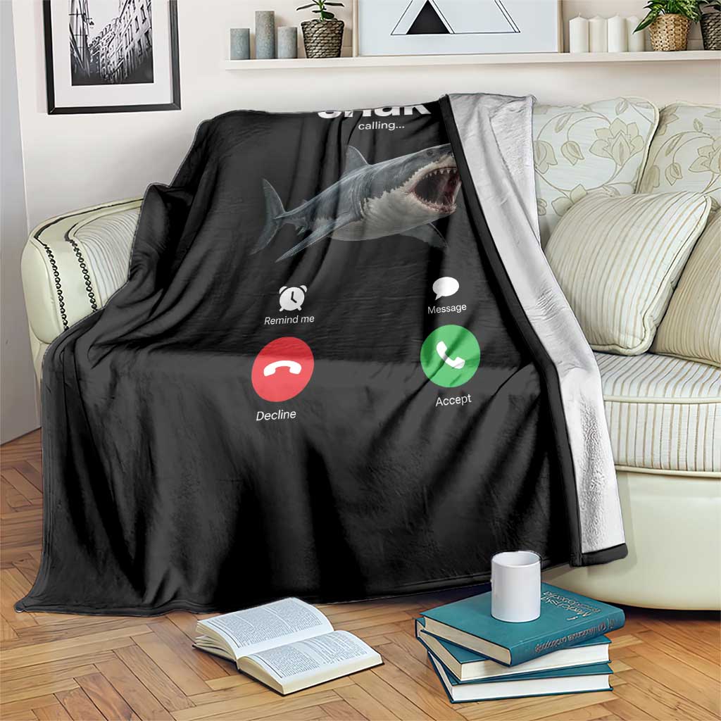 Shark Calling Meme Mispelled Shak Incoming Call Humor Throw Blanket TS11 Print Your Wear