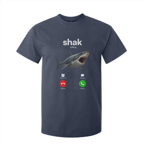 Shark Calling Meme Mispelled Shak Incoming Call Humor T Shirt For Kid TS11 Navy Print Your Wear