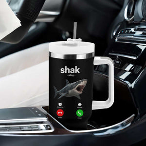 Shark Calling Meme Mispelled Shak Incoming Call Humor Tumbler With Handle TS11 Print Your Wear