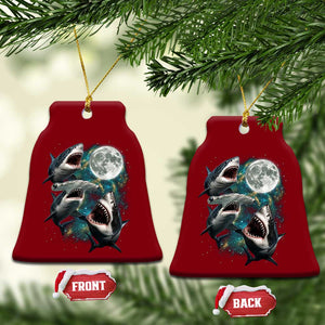 Funny Sharks Howling at Moon Ceramic Ornament Funny Great White Sharks and Hammerhead Shark TS11 Print Your Wear