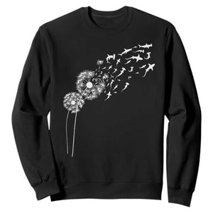 Shark Dandelion Flower for Ocean Wildlife Lover Sweatshirt TS11 Black Print Your Wear