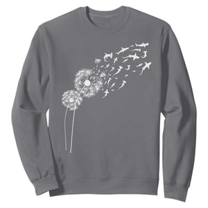 Shark Dandelion Flower for Ocean Wildlife Lover Sweatshirt TS11 Charcoal Print Your Wear