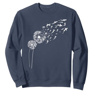 Shark Dandelion Flower for Ocean Wildlife Lover Sweatshirt TS11 Navy Print Your Wear