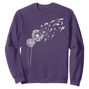 Shark Dandelion Flower for Ocean Wildlife Lover Sweatshirt TS11 Purple Print Your Wear