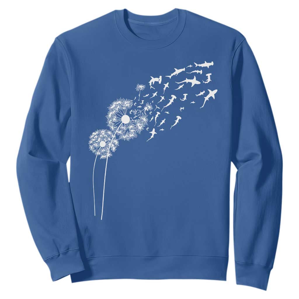 Shark Dandelion Flower for Ocean Wildlife Lover Sweatshirt TS11 Royal Blue Print Your Wear
