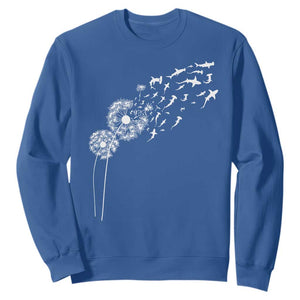 Shark Dandelion Flower for Ocean Wildlife Lover Sweatshirt TS11 Royal Blue Print Your Wear