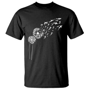 Shark Dandelion Flower for Ocean Wildlife Lover T Shirt TS11 Black Print Your Wear