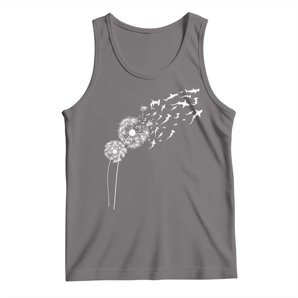 Shark Dandelion Flower for Ocean Wildlife Lover Tank Top TS11 Deep Heather Print Your Wear
