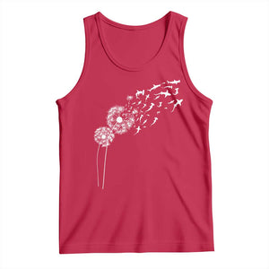 Shark Dandelion Flower for Ocean Wildlife Lover Tank Top TS11 Red Print Your Wear