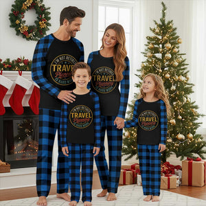 I'm Not Retired Travel Planning Is Hard Work Plaid Pajama Set Funny Retirement Vacation Retro TS11 Blue Plaid Print Your Wear
