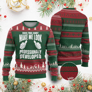 Funny Does This Shirt Make Me Look Professionally Developed Ugly Christmas Sweater TS11 Red Green Print Your Wear