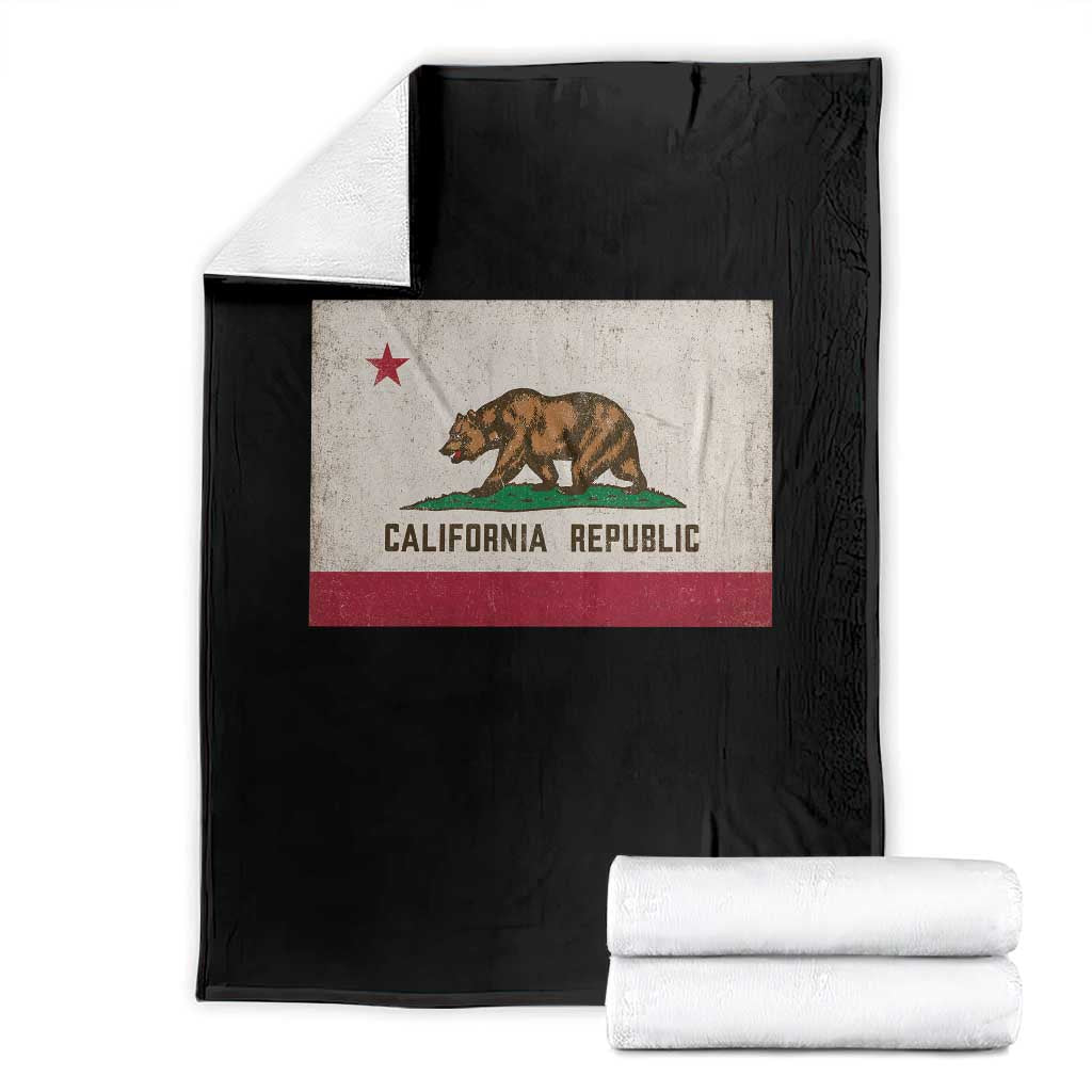 California State Flag Throw Blanket Grizzly Bear SoCal Norcal Cencal