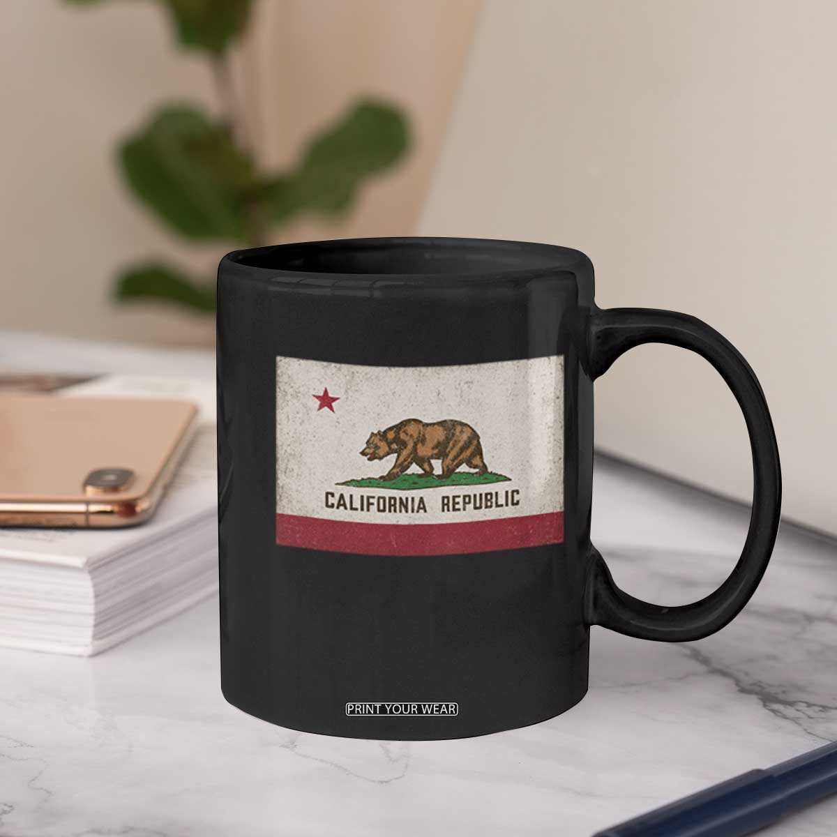 California State Flag Coffee Mug Grizzly Bear SoCal Norcal Cencal