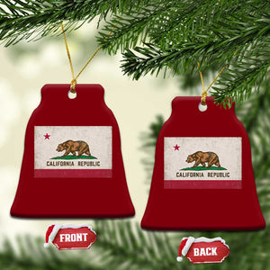 California State Flag Ceramic Ornament Grizzly Bear SoCal Norcal Cencal