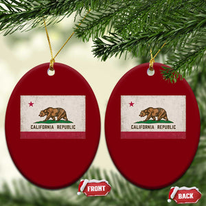 California State Flag Ceramic Ornament Grizzly Bear SoCal Norcal Cencal