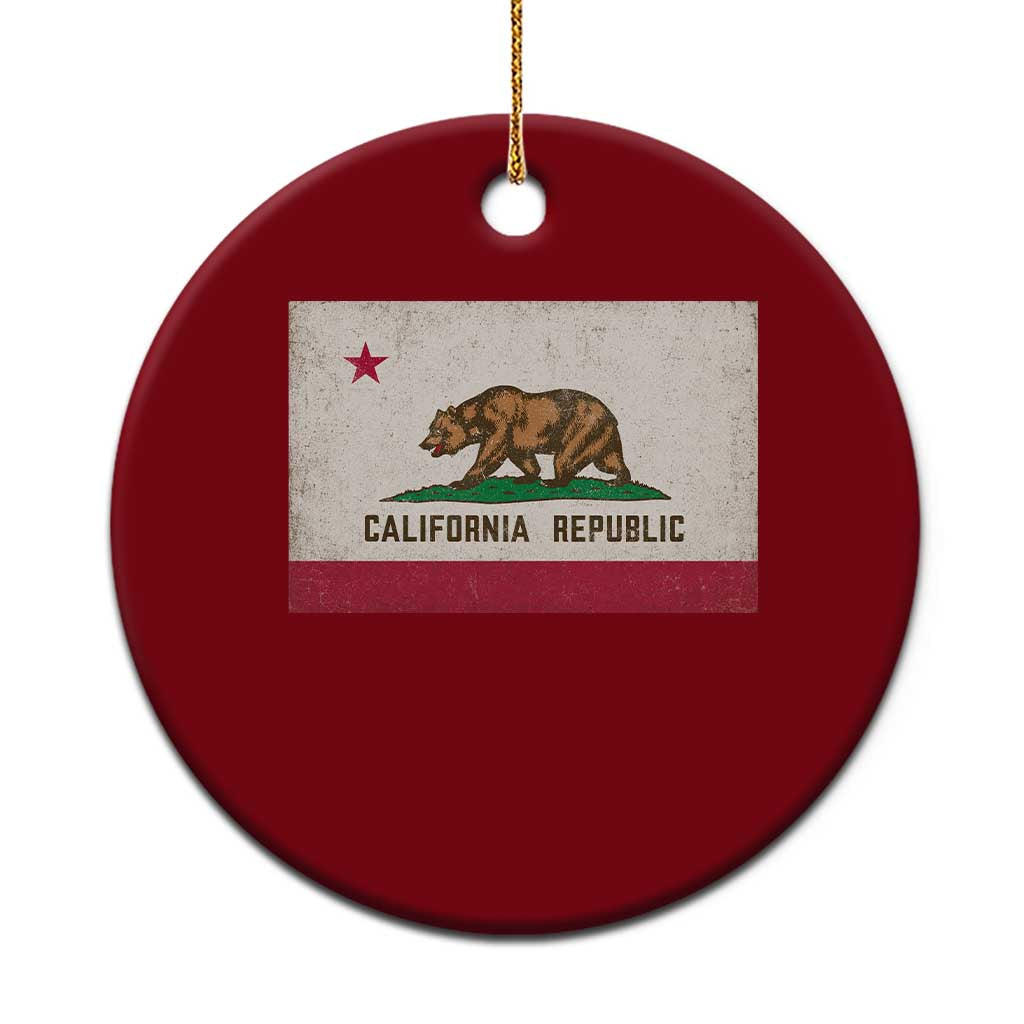 California State Flag Ceramic Ornament Grizzly Bear SoCal Norcal Cencal