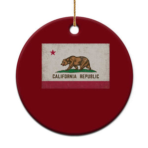 California State Flag Ceramic Ornament Grizzly Bear SoCal Norcal Cencal