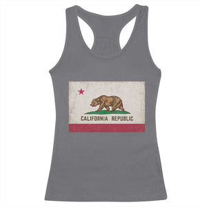 California State Flag Racerback Tank Top Grizzly Bear SoCal Norcal Cencal