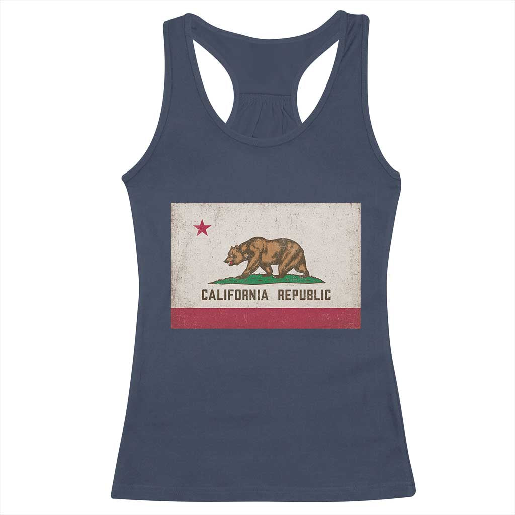 California State Flag Racerback Tank Top Grizzly Bear SoCal Norcal Cencal