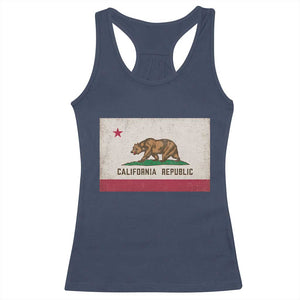 California State Flag Racerback Tank Top Grizzly Bear SoCal Norcal Cencal