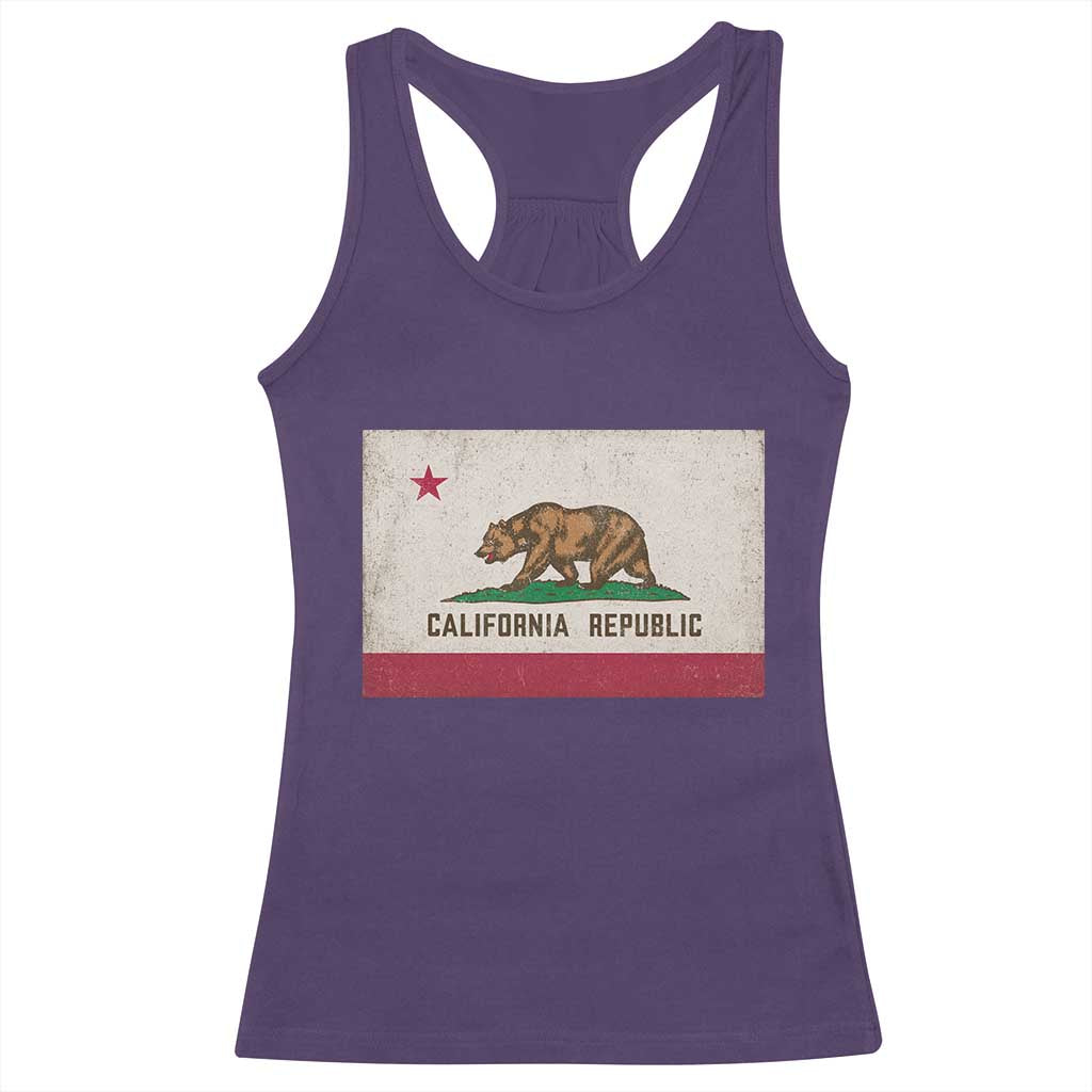 California State Flag Racerback Tank Top Grizzly Bear SoCal Norcal Cencal