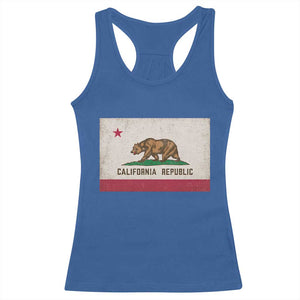 California State Flag Racerback Tank Top Grizzly Bear SoCal Norcal Cencal
