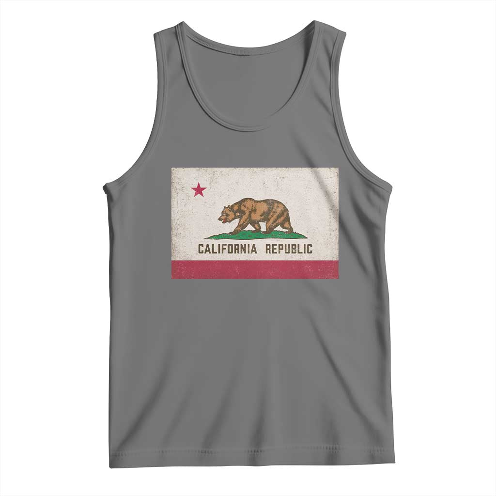 California State Flag Tank Top Grizzly Bear SoCal Norcal Cencal