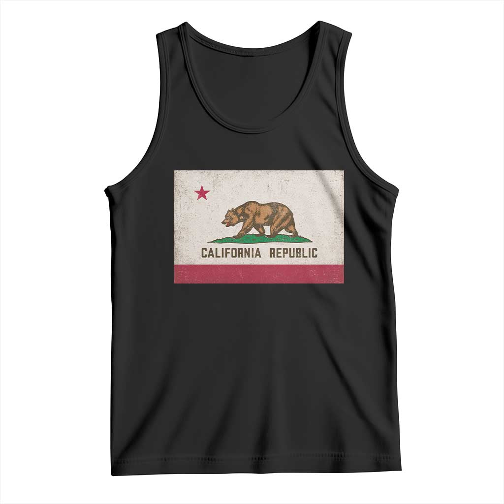 California State Flag Tank Top Grizzly Bear SoCal Norcal Cencal