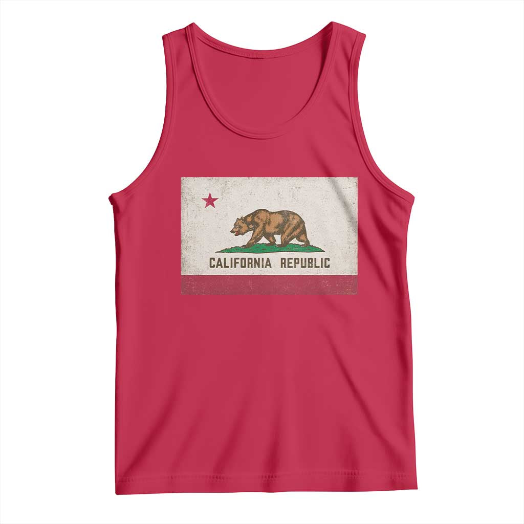 California State Flag Tank Top Grizzly Bear SoCal Norcal Cencal
