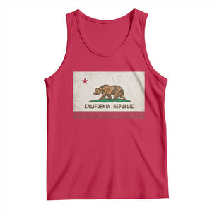 California State Flag Tank Top Grizzly Bear SoCal Norcal Cencal