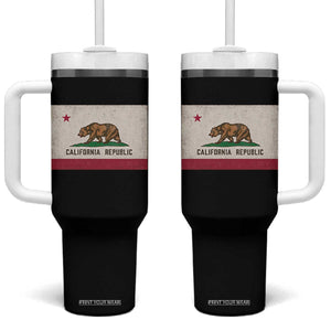 California State Flag Tumbler With Handle Grizzly Bear SoCal Norcal Cencal