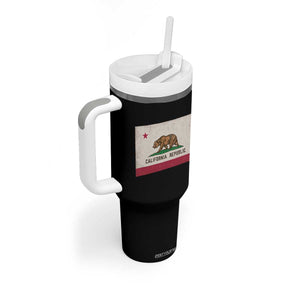 California State Flag Tumbler With Handle Grizzly Bear SoCal Norcal Cencal