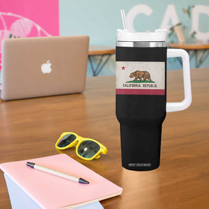 California State Flag Tumbler With Handle Grizzly Bear SoCal Norcal Cencal