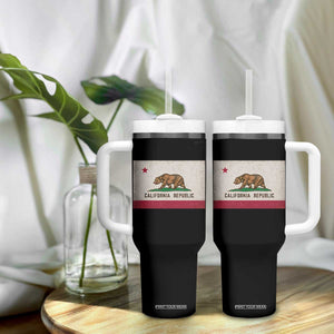 California State Flag Tumbler With Handle Grizzly Bear SoCal Norcal Cencal