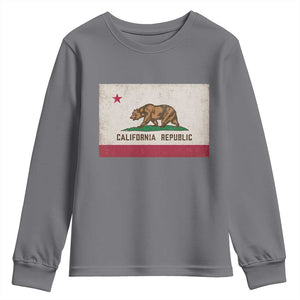 California State Flag Youth Sweatshirt Grizzly Bear SoCal Norcal Cencal