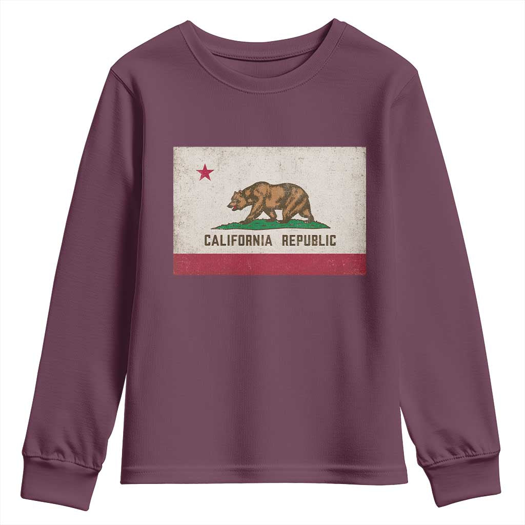 California State Flag Youth Sweatshirt Grizzly Bear SoCal Norcal Cencal