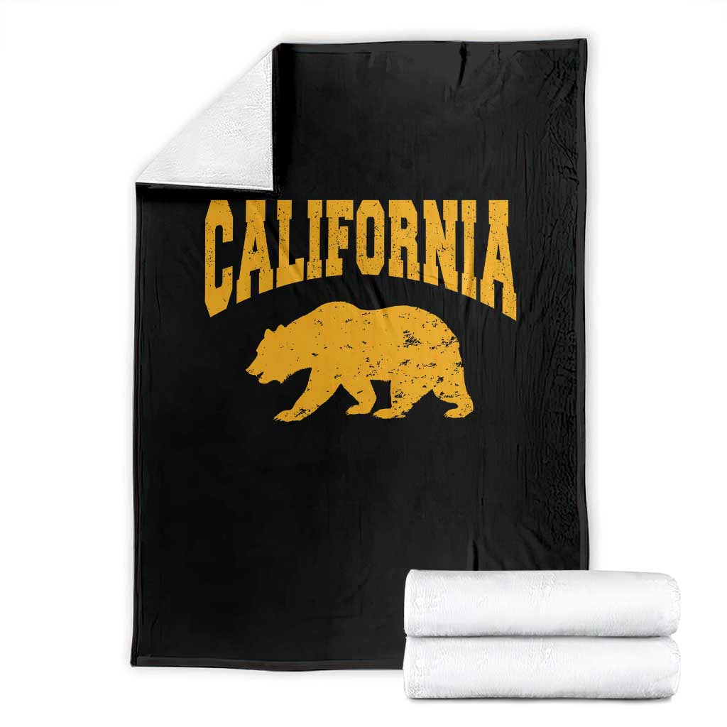 California Grizzly Bear Flag Varsity Sport Style Throw Blanket Cali Pride Souvenir
