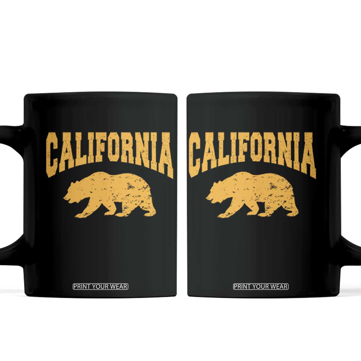 California Grizzly Bear Flag Varsity Sport Style Coffee Mug Cali Pride Souvenir