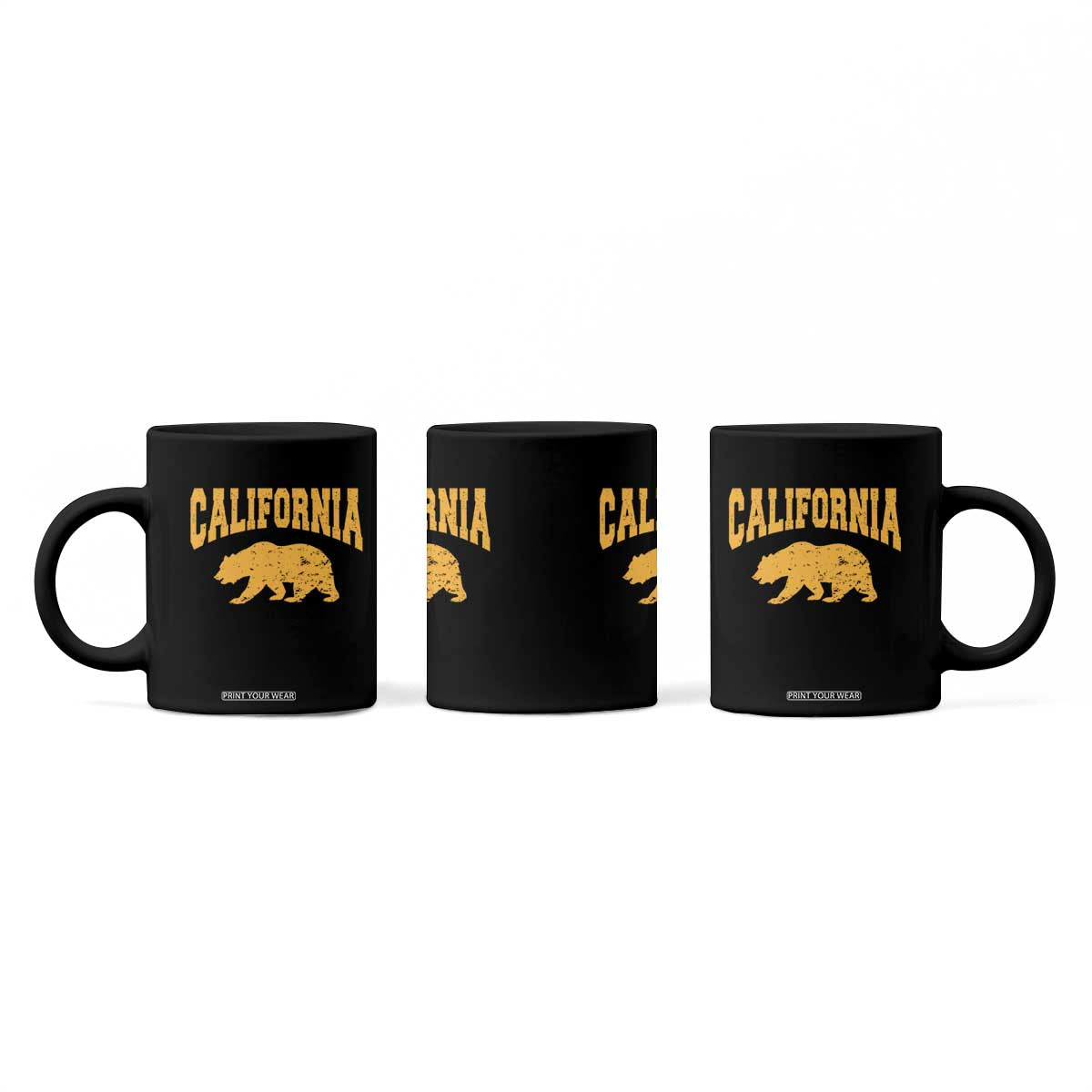 California Grizzly Bear Flag Varsity Sport Style Coffee Mug Cali Pride Souvenir