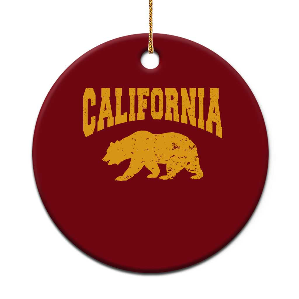 California Grizzly Bear Flag Varsity Sport Style Ceramic Ornament Cali Pride Souvenir