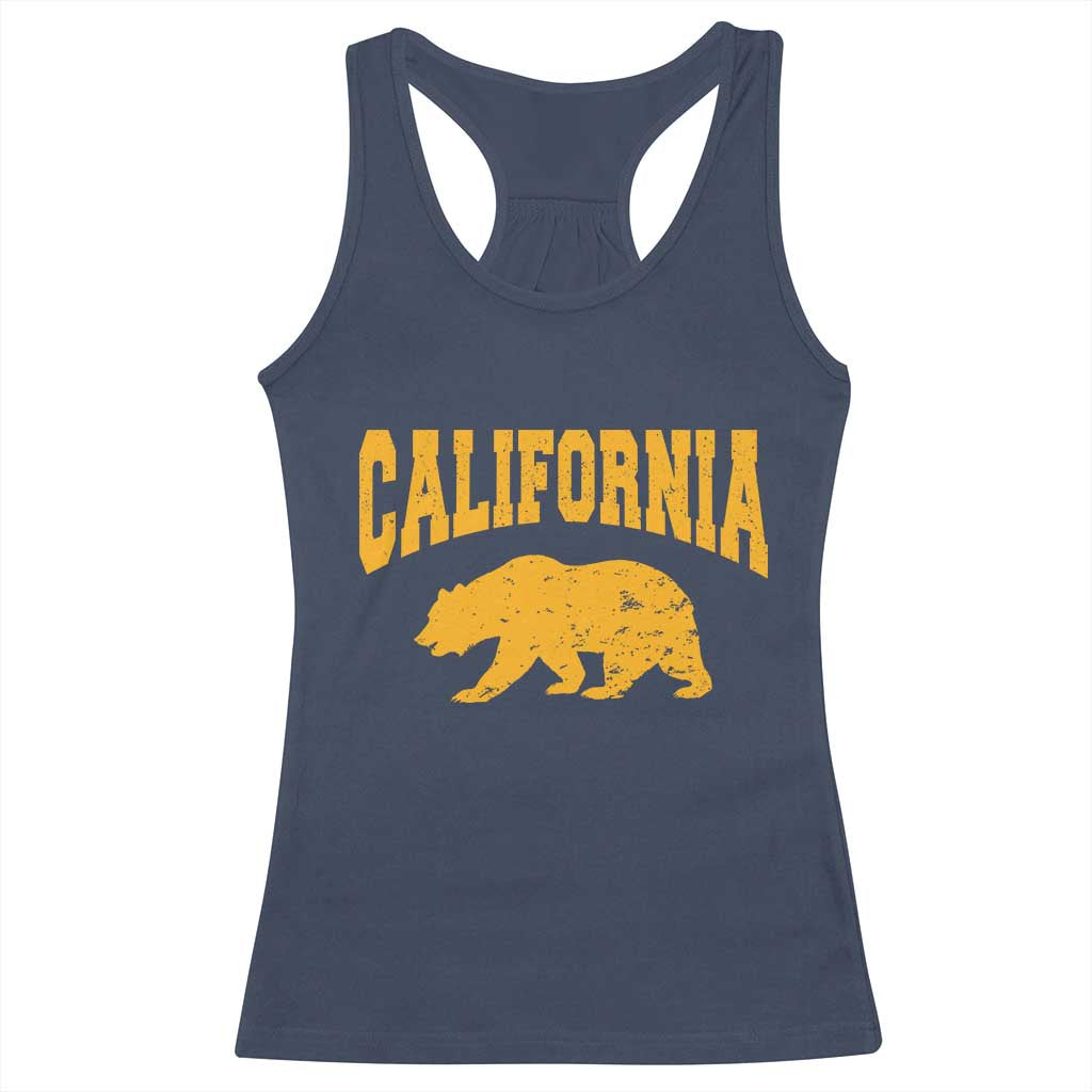 California Grizzly Bear Flag Varsity Sport Style Racerback Tank Top Cali Pride Souvenir