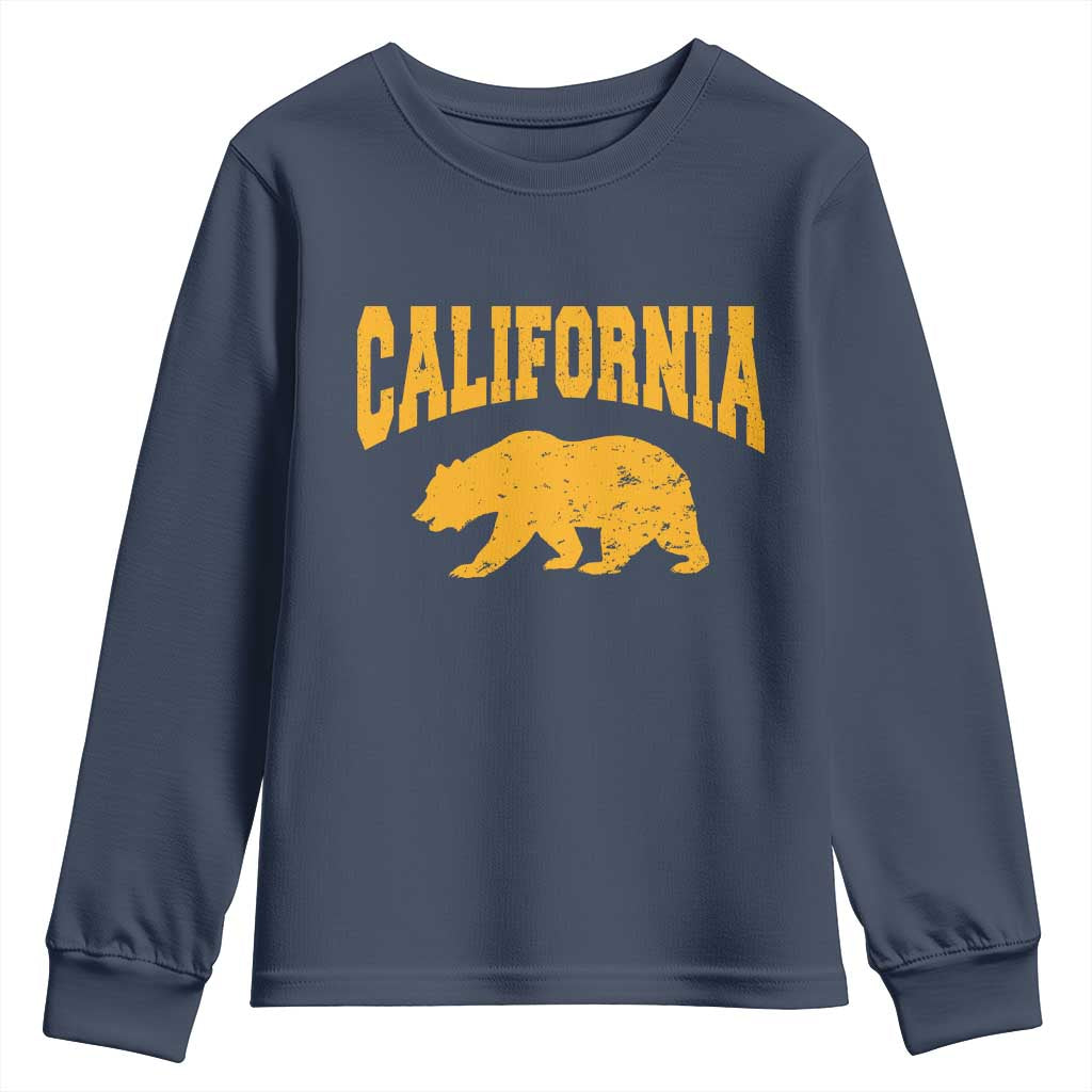 California Grizzly Bear Flag Varsity Sport Style Youth Sweatshirt Cali Pride Souvenir