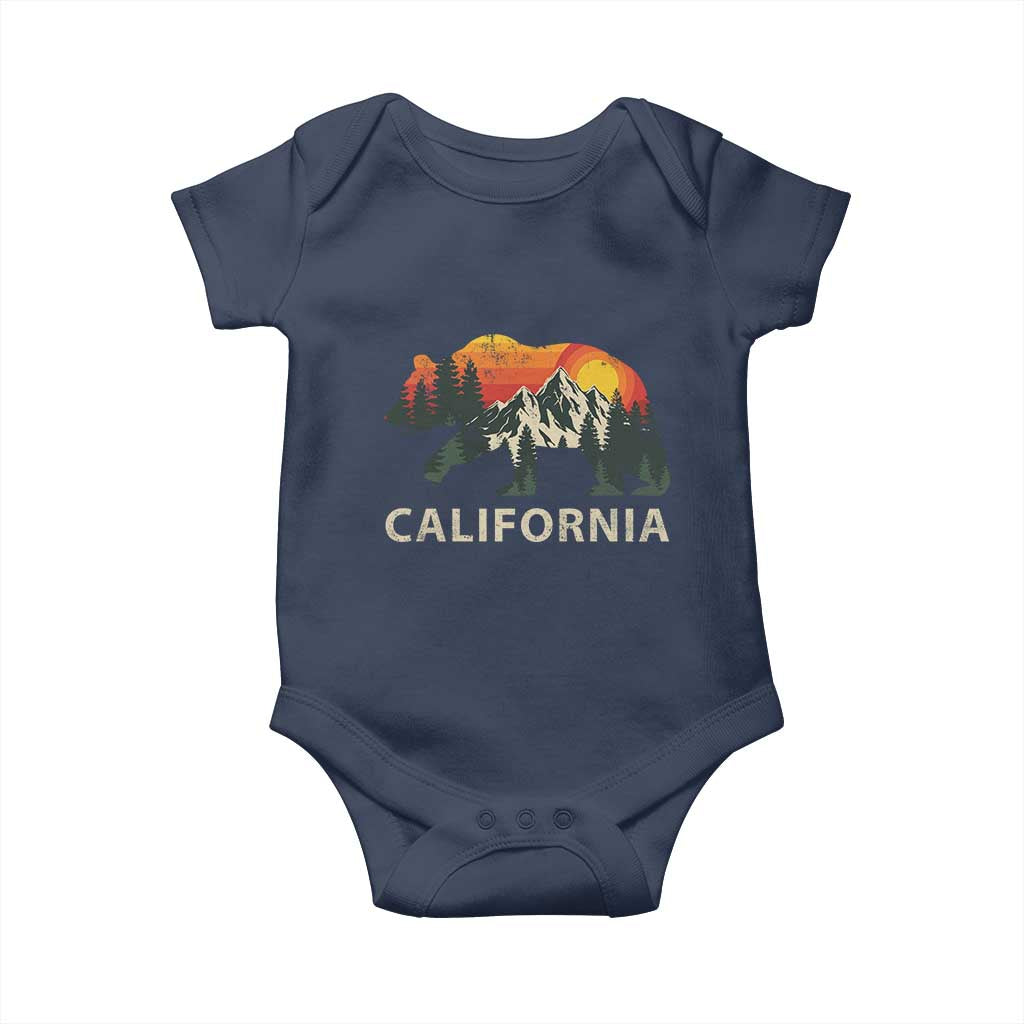 California Grizzly Bear Retro Forest Nature Lover Baby Onesie