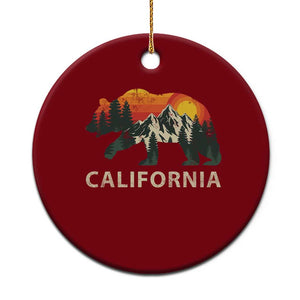 California Grizzly Bear Retro Forest Nature Lover Ceramic Ornament