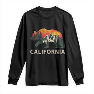 California Grizzly Bear Retro Forest Nature Lover Long Sleeve Shirt